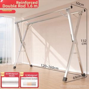 YIXUAN | Foldable & Extensible Indoor/Outdoor Clothes Drying Rack Stainless Steel