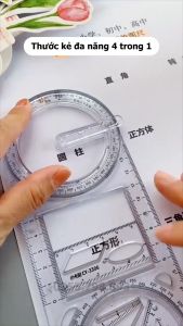 Bộ thước kẻ đa năng 360 độ tiện dụng dành cho học sinh sinh viên và kiến trúc