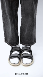 SAOKI - Sandal Gunung Pria Slop Sendal Slip On Wanita Traveling Arta Grey