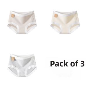 PIER N°5 | Antibacterial High-Waist Pure Cotton Briefs Womens Underwear Minimalist Sporty Style Four-Corner Shorts Base Layer Briefs