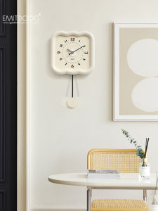 Simple Modern Cream Style Wall Clock for Living Room And Restaurant Imported Eco-friendly Board Jump Second Mechanism Battery Powered