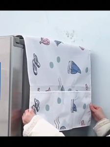 COVER KULKAS Penutup Kulkas Taplak Dengan Kantong Pouch Storage Waterproof
