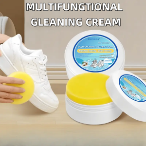 White Shoe Cleaner Paste - Multi-Purpose Whitening & Stain Remover for Faux Leather Shoes Bags & Car Interior