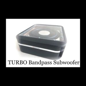 TURBO Bandpass Sub Box โครงตู้ซับบ็อคตู้สูตรเทอร์โบ 10 นิ้ว หุ้ม PVC สีดําพร้อมแผ่นอะคีลิคใส เบสลอยทุ้ม นุ่มลึก (ไม่รวมดอก)