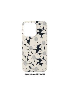 Retro Style Abstract Daisy Floral Illustration Phone Case for Apple 17PROMAX Frosted Full Protection Shell Korean Art Personality