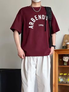 American Style Casual Heavyweight Pure Cotton Loose Fit T-Shirt Mens Short Sleeve Top Summer New Arrival Lin Bei Brand