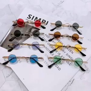 Kính mắt kính râm retro gọng tròn chống tia UV400 thời trang cho bé