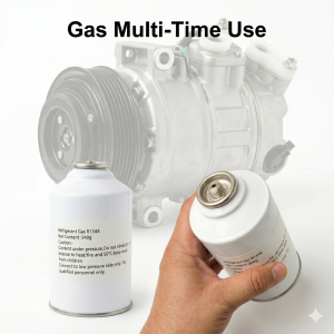 R134a refrigerant gas 340g multi time use - Gas boleh simpan