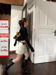 Váy Ngắn Chữ a Cạp Thấp DULA Retro Workwear Dành Cho Nữ Váy Ngắn Cotton Thoải Mái Thường Ngày Mùa Hè 2025