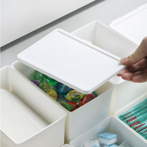 Desktop Storage Box Drawer Storage Box Flip with Lid Cosmetics Storage Box Sundries Divider Box Storage Box