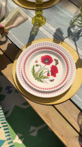 Bộ Bát Đĩa Bàn Ăn Sứ Cao Cấp Portmeirion BOTANIC ROSES+HARMONY Dùng Được Lò Vi Sóng - Hàng Chính Hãng Nhập Khẩu Anh Quốc