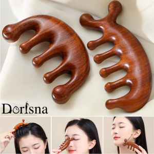 Dorisna Sandalwood หวีนวดขุด Meridian และหวีนวดศีรษะหวีนวดผ่อนคลาย เครื่องมือดูแลร่างกายไหล่