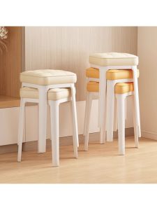 Modern Thickened Soft Padded Dining Table Chairs Cream Style Living Room Dinner Home Use Stacking Furniture Bench Low Table