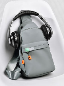 Casual Mens Shoulder Bag Oxford Cloth Zipper Closure Multifunctional Crossbody Bag Trendy Summer Chest Bag Leisure Style