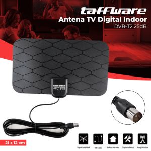 [ BISA COD ] Antena TV Digital 4K HD Super Jernih Taffware TFL - D139 DVB-T2 High Gain 25dB Indoor Outdoor Antena Digital Set Top Box Smart TV Android Tabung LED Semua Siaran Model Tempel Dinding Dalam Ruangan Anteneu Tivi Penangkap Sinyal TV Digital STB