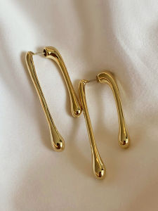 Drop Earring France Special-Interest Design Stylish Minimalistic Fashion Wind Long Flowing Water Drop Earrings Silver Needle