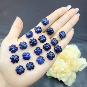 Q1279 Cỏ 4 lá Lapis Lazuli sẵn lỗ 2li cho Thuỷ và Mộc - Phong Thủy TUDO