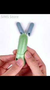 Silicone Pet Finger Toothbrush Soft Anti-slip Finger Cover Dog Cat Teeth Cleaning Tartar Removal Oral Dental Care Pet Grooming