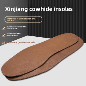 Xinjiang First Layer Cowhide Insole Men and Women Sweat-Absorbing Deodorizing Filter Thickening Exercise Ultra-Thin Soft Bottom Comfortable Handmade Genuine Leather Insole