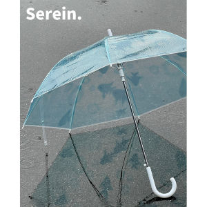 Serein High Aesthetic Long Handle Umbrella Womens Automatic Reinforced Folding Windproof Sunshade Polyester Fiber Umbrella