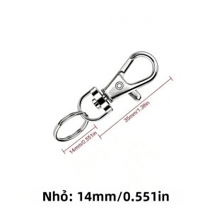 Móc Khóa Xoay Kim Loại Cao Cấp Hình Càng Cua Với Vòng Chìa Khóa Lớn Kẹp Móc Khóa Dùng Làm Đồ Trang Sức Tự Làm Phụ Kiện Làm Chìa Khóa Màu Bạc