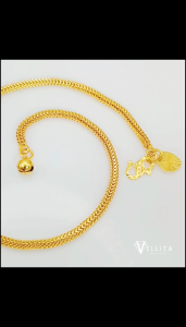 [VJ]Cop916 Anklet “Belut Chain” 999.9 Bangkok Gold Plated *Persist916 L:27cm - 28cm <A3109> <Rantai Kaki Belut>
