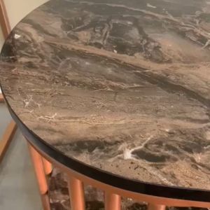 Liyya Meja Ruang Tamu Minimalist Modern Aestethic Marble Multifungsi Golden Black Edition - SHILO