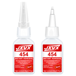 JXVX 454 Medium-thin universal Super Glue Instant Quick-drying Cyanoacrylate Adhesive Car audio systems interior trim and weatherstrip repair Glue Tool with precision dispenser 20g1-3pcs.