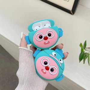 Cartoon 3D Soft Silicon Cute Protective Cover with Buckle Shockproof Case Compatible with Apple Airpods 1/2/Pro/3/Pro2