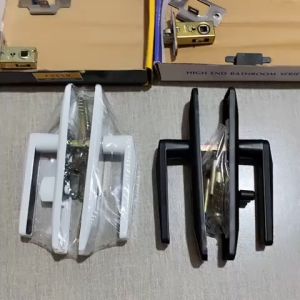 Cartools Thicken Bathroom Door Lock Aluminum Alloy Door Toilet Bathroom Keyless Single Tongue Door Lock