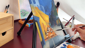 MEEDEN 10 Pcs Artist Tabletop Display Easel Aluminum Tripod Easel for Painting Collapsible Folding Frame Easel Portable Lightweight Table Top Easel Stand Hold Canvas Up to 24" x 30"