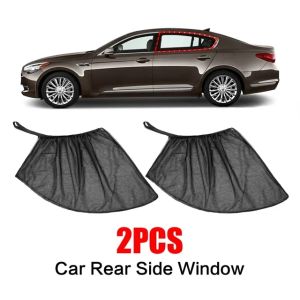 2pcs Car Rear Side Window Sunshade UV Protect Shield Mesh Prevent Mosquito Sunshine Privacy Protection Foldable Curtain