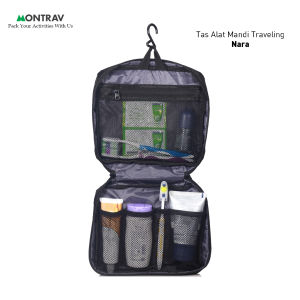 MONTRAV - Tas alat mandi traveling - Tas Sabun Mandi travel -  Nara Tas Toiletries Unisex Nylon Waterproof Organizer - Lazada