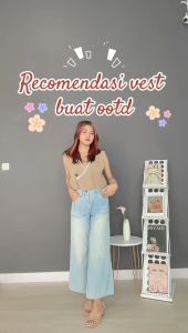 IOS SHOP ABRIANA ROMPI VEST KNIT WANITA FASHION KOREAN STYLE