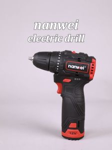 Nanwei Rechargeable Multifunctional Brushless Electric Hand Impact Drill 12V Mini Household Charging Tool Lithium Battery