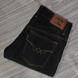 harga promo //celana jeans denim selvadge black indigo acc 14//Oz strect