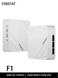 มินิพีซี Firebat F1 AMD R5-7640HS 6C/12T แรม 16GB DDR5 SSD 512GB คอมพิวเตอร์ตั้งโต๊ะขนาดเล็กสำหรับเล่นเกม ระบบปฏิบัติการ Windows 11 Pro รองรับ WiFi 6/BT5.2 พอร์ต Type-C
