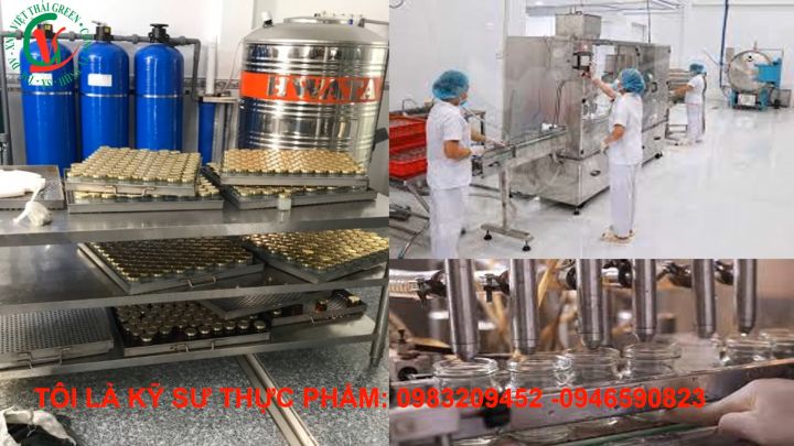 dây chuyền công thức máy chiết rót - đóng nắp hủ yến thủy tinh tự động