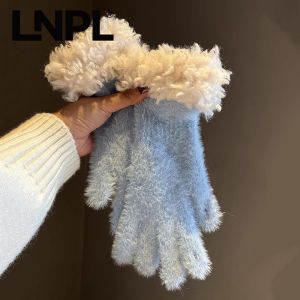 Warm Thick Fluffy Gloves Fingertip Touchscreen