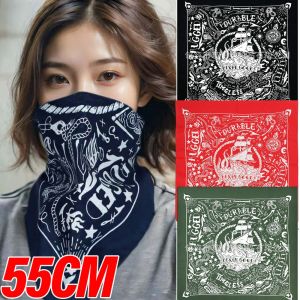 Nautical Print Square Scarf High Quality Hip Hop Street Dance Cotton Hijab Women Men Bandana Scarves Headband Paisley Boys Girls Gifts