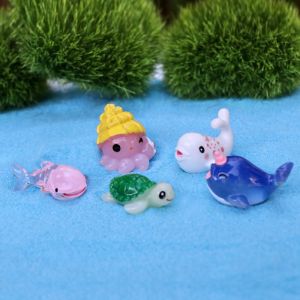FY Aquarium Decoration Miniature Succulent Terrarium Cake Topper Hiasan Akuarium Kek Dolphin Crocodile Octopus Turtle