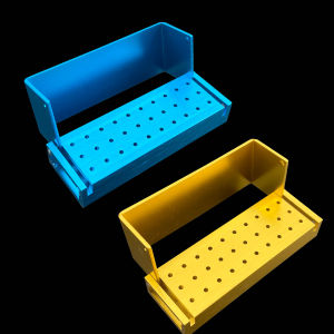 30pcs Dental Diamond Burs Drill Autoclavable Aluminium Dental Burs Holder Disinfection Dentistry Materials Dental Storage Box