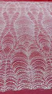 OLEVO | French Lace Fabrics High Quality African Beaded Embroidered Nigerian Sequins Tulle Lace 5 Yards For Sewing Party Dresses AT2845