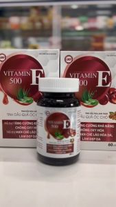 Vitamin E 500 Hạt Óc Chó + Hoa Anh Thảo đẹp da sáng da giảm sạm nám (Hộp)