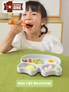 ĐŨA TẬP ĂN CHO BÉ ĐŨA TRẺ HỌC TỰ ĂN THÌA ĂN DẶM SILICONE MỀM MẠI AN TOÀN CHO TRẺ EM