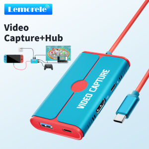 Lemorele USB 3.0 Video Capture Card With 100W PD USB-C to HDMI/USB Video Grabber for Game Recording Teaching Live Streaming