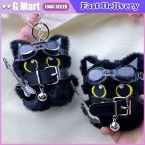 Small Pendant Cuddly Ins Black Cat Plush Dolls Cute Black Plush Keychain Bag Decor Doll Keychain Cat Keychains Bag Accessories