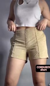 Corduroy Lady Shorts(High Waist) Plain Corduroy Womenswear Comfortable Garterized with 2 Pockets premium fabric