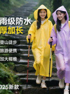 Thickened Long Full Body Raincoat for Travel Outdoor Single Person Portable Adult Raincoat Tear Resistant EVA Material Rain Poncho