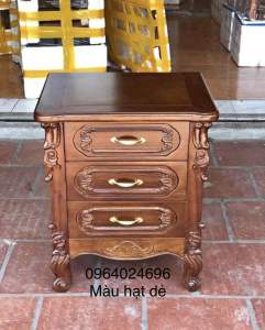 tủ táp kê đầu giường 40x50 cao 60 3 ngăn kéo gỗ hương đá